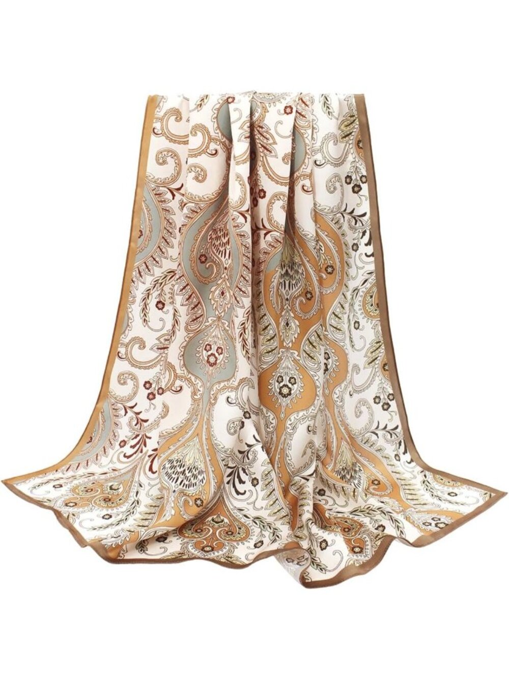 Luxurious 100% Mulberry Silk Scarf - 35" Square Hair Wrap - Perfect Gift!